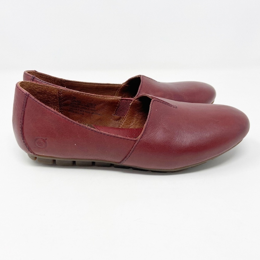 BORN | Red Leather Serba Slip-ons Women's 7 - Picture 2 of 12